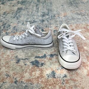 Silver Low-Top Converse Sneakers